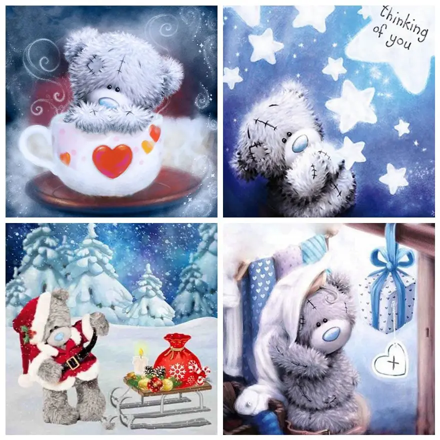 

5d Сделай Сам дневной Медведь кукла вышивка крестом полная квадратная/круглая мозаика 3D вышивка домашний декор вышивка подарок