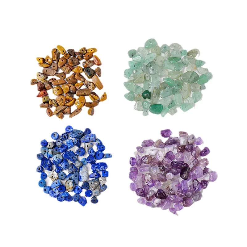 Натуральный кристалл асимметричный перфорированный дробленый камень DIY браслет