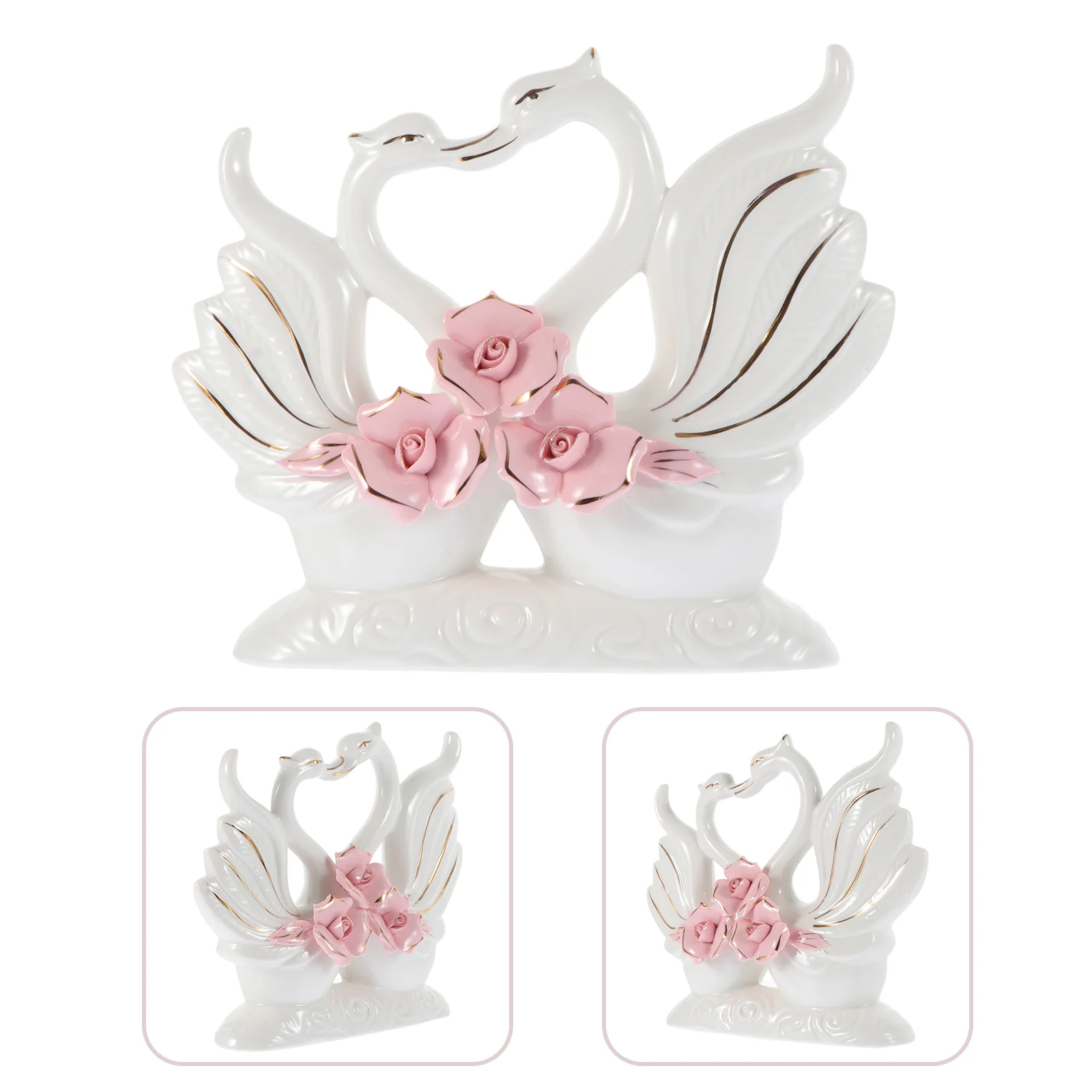 

Ceramic Desktop Ornament Delicate Swan Statue Decor Ceramic Swan Sculpture Nordic Swan Adorn for Decoration Tabletop Wedding