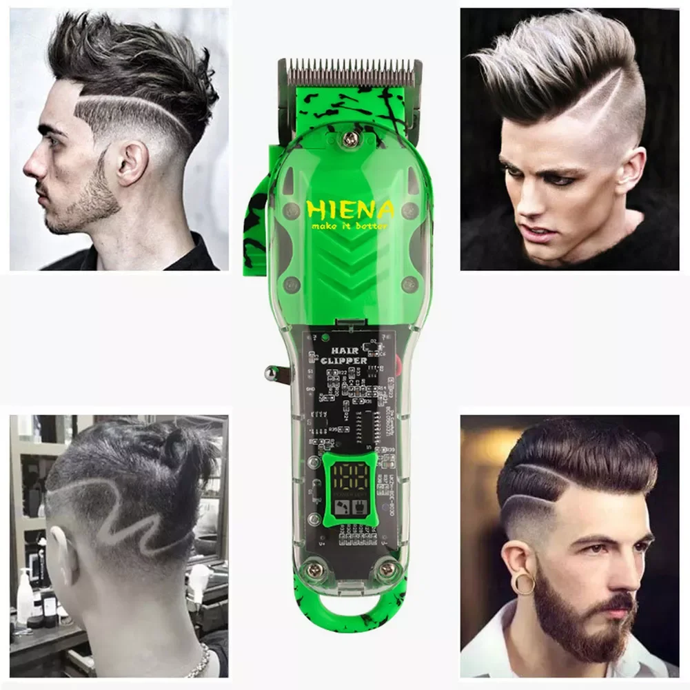 

Машинка для стрижки волос NEW2023 со светодиодным дисплеем, легкий триммер для волос, сменная Мужская бритва с прозрачной крышкой