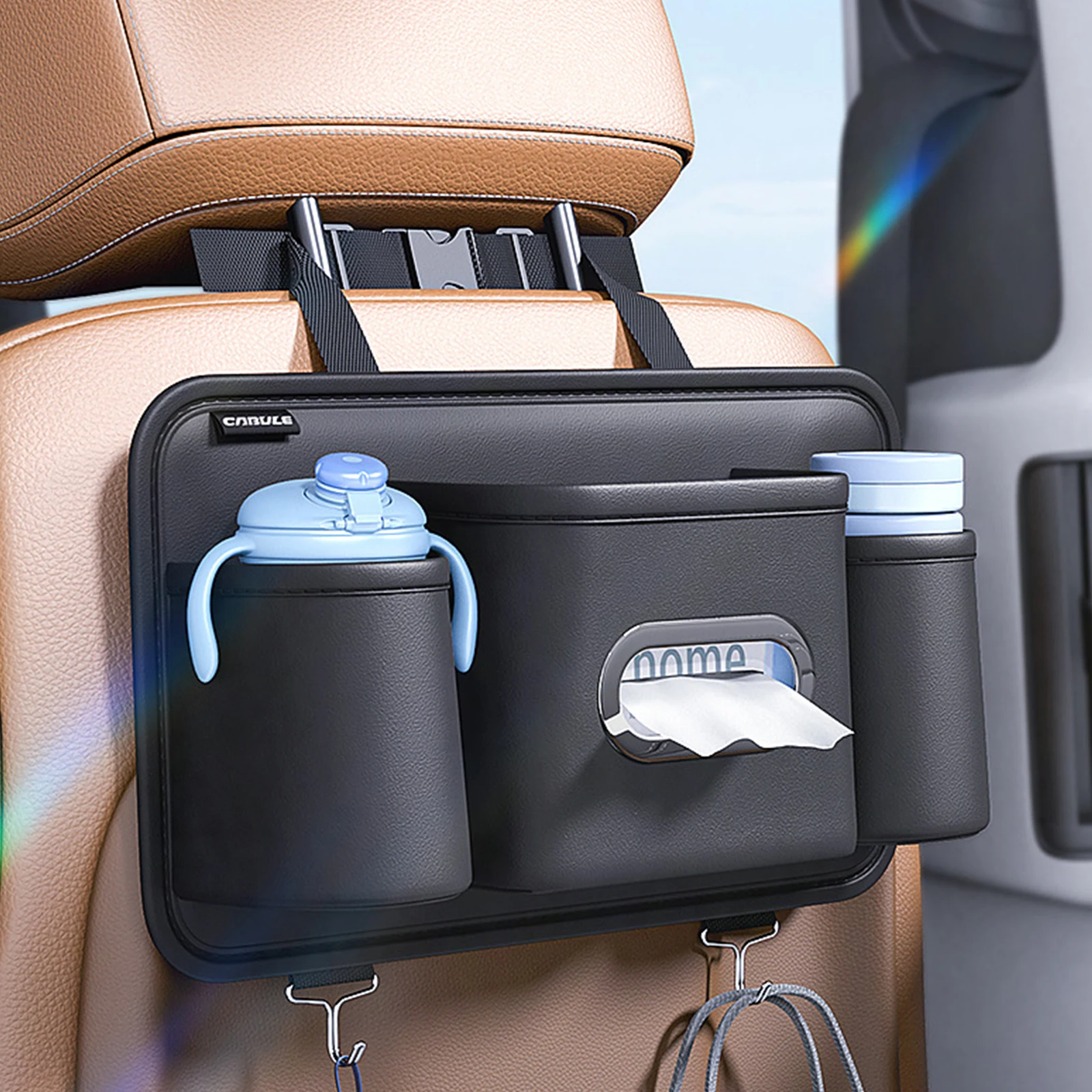 

Car Seat Back Storage Hanging Box Under Seat Storage Box Cup Holder Tissue Box Auto Back Seat Bag Decoration Accessories