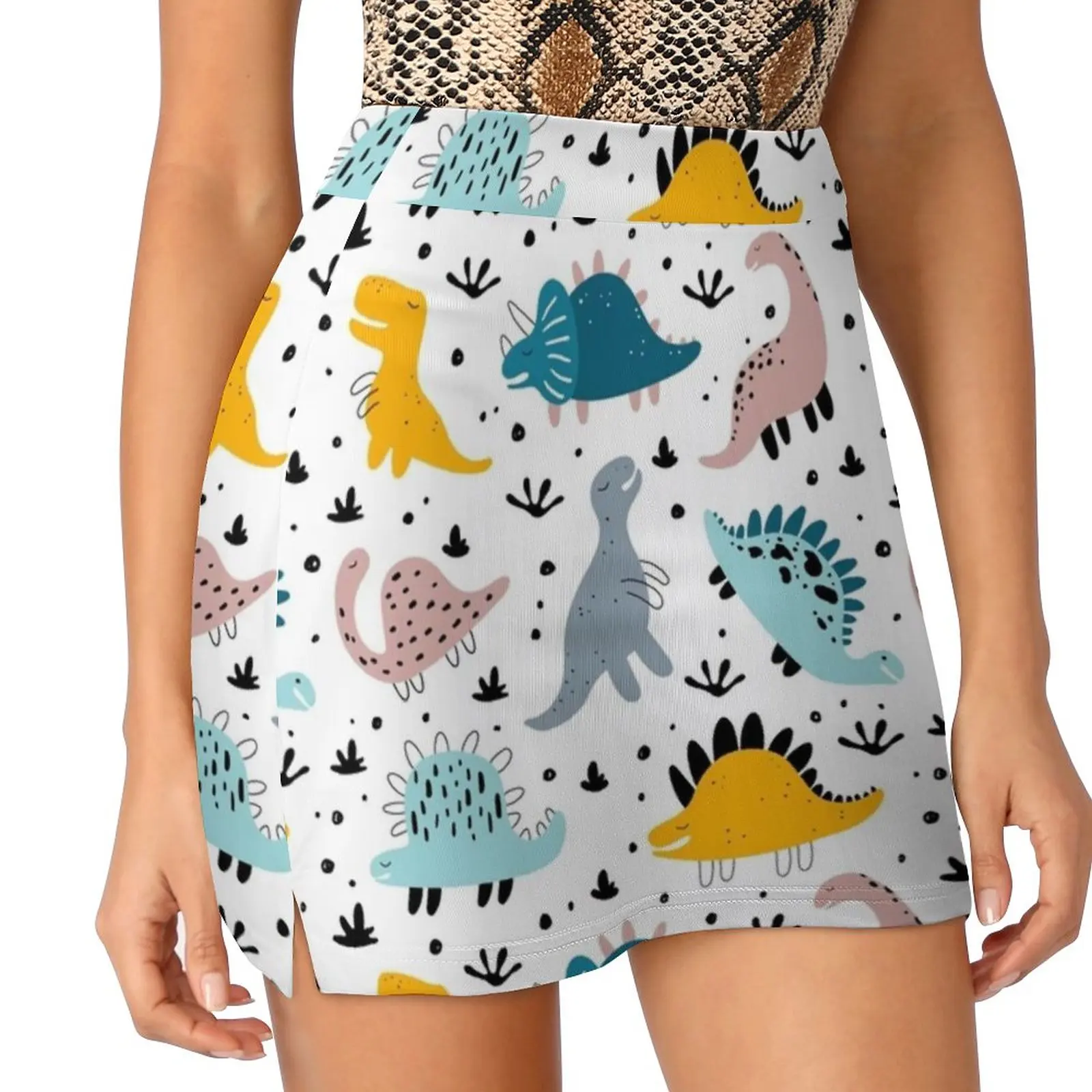 Женская юбка с милым динозавром из мультфильма эстетические юбки новые модные