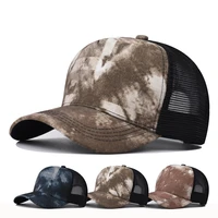 baseball cap summer hats net cap mesh cap hat unisex color gradient pattern shade spring autumn cap hip hop fitted cap