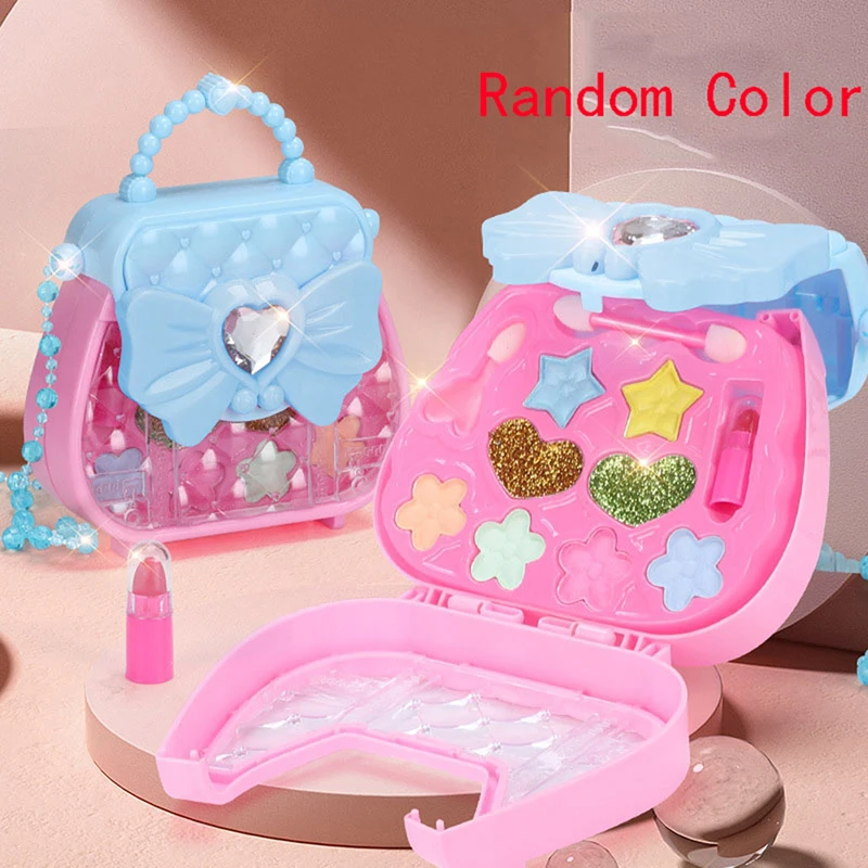

Children DIY Portable Box Play House Makeup Toy Lipstick Eye Shadow Blush Set Cosmetic Toy Set Girl Birthday Gift makeup toy set