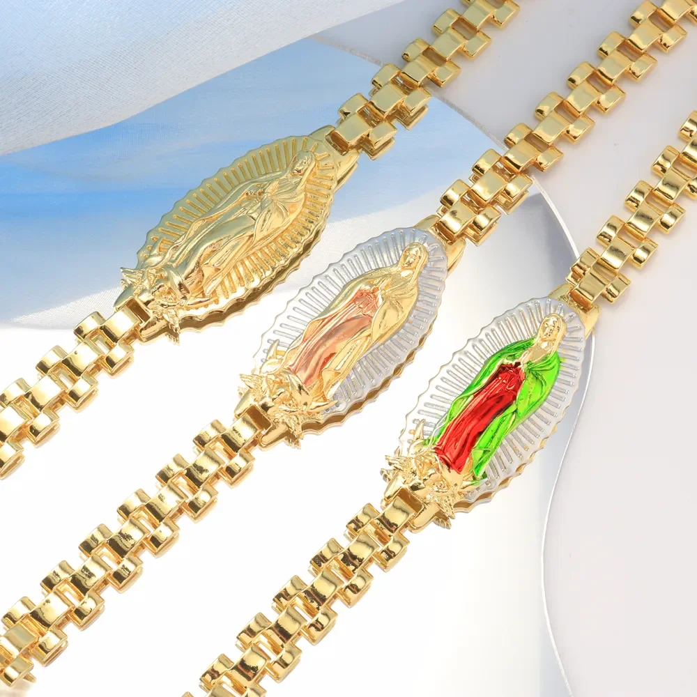 Лидер продаж латунный золотистый ламинированный браслет-цепочка 3 тона для