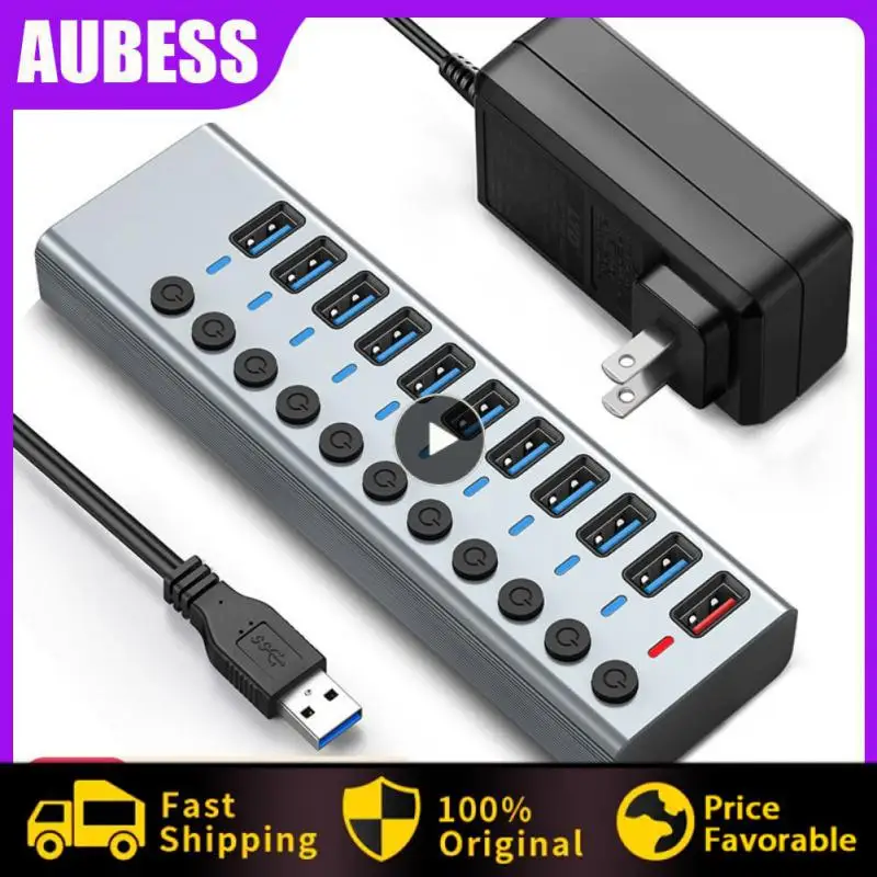 

1~4PCS HUB 3.0 External Power Adapter 5/8/11 Ports USB Hub Splitter Switch 12V 4A Power Adapter For Tablet Laptop PC US EU