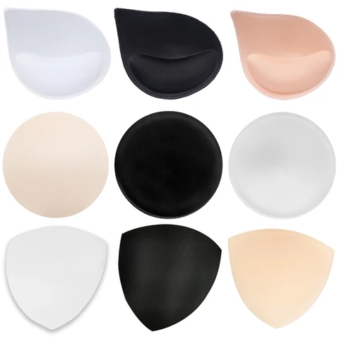 2pcs Women Accessories Round Sponge Swimsuit Breast Push Up Bra Padding Chest Enhancers Bra Foam Insert Triangle Chest Cup