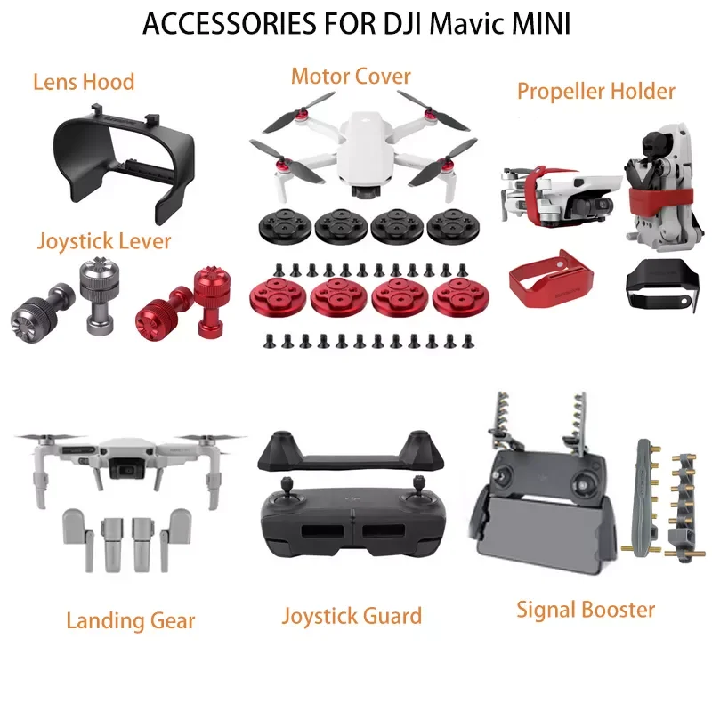 

Landing Gear Lens Hood Props Holder Motor Covers Camera Lens Protective Film For DJI Mavic MINI Drone Accessories