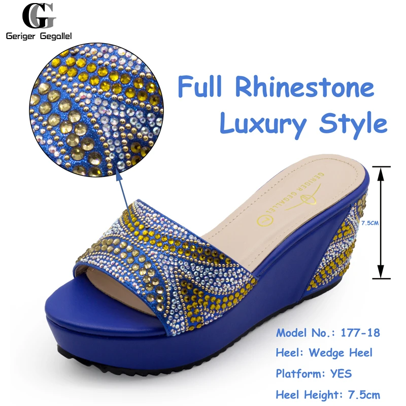 African Shoes Bagless Suit Comfortable Women Shoes Party Women High Heels Women's Wedding Shoes With Sequins New Women's Shoes