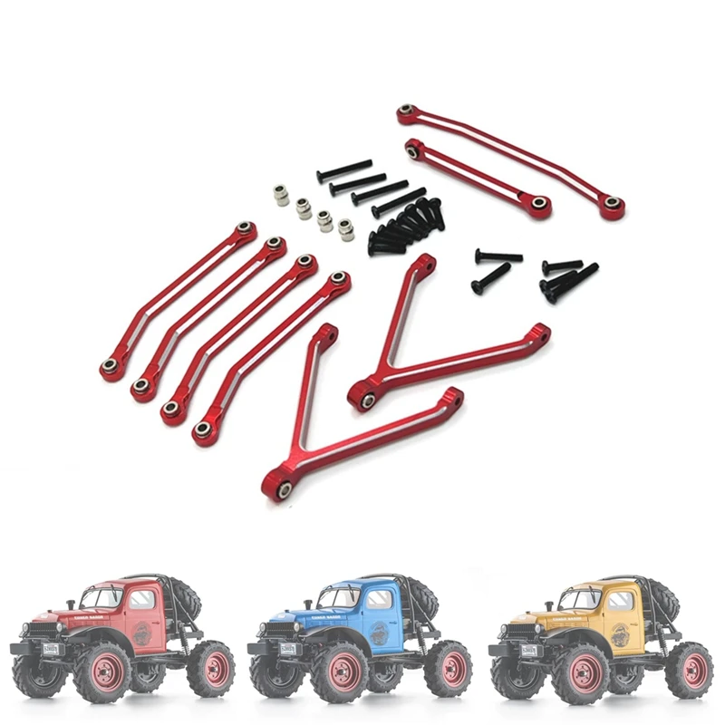 

HOT-For FMS FCX24 Metal Chassis Links Pull Rods And Steering Rods Set 1/24 RC Crawler Car Upgrades Parts Accessories