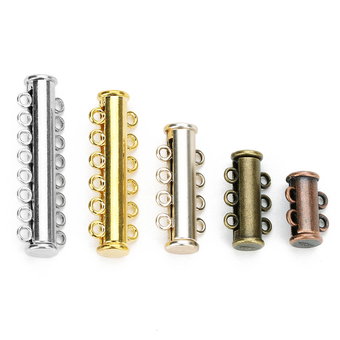 

5pcs Strong Magnetic Clasps 2/3/4/5/6/8 Hole Tube Clasps Connector For Bracelet Necklaces Buckle Hook Jewelry Finding Component