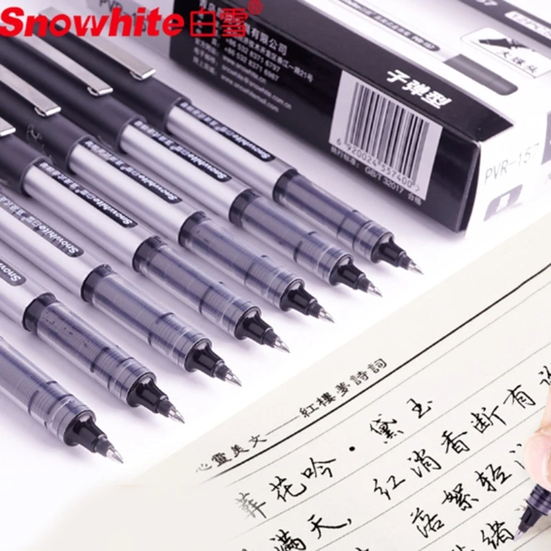 

12pcs Tip Signing Pen Straight Liquid Writing Pen Ballpoint Pen Durable JIAN