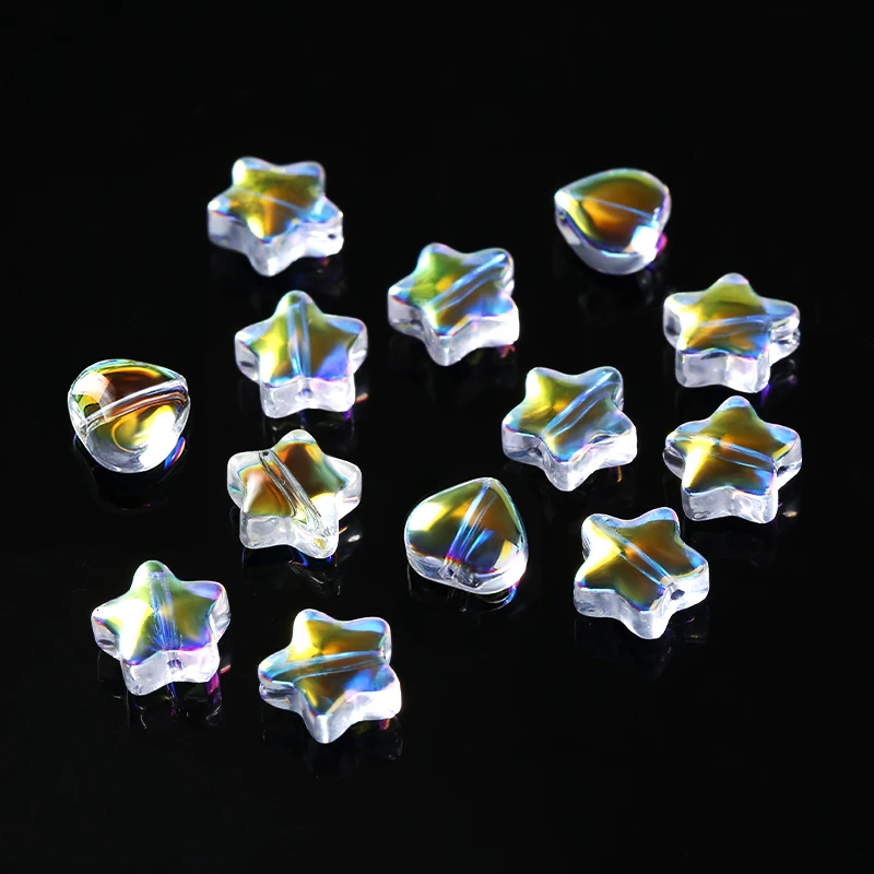 

50/100PCS 8mm AB Color Crystal Beads for Jewellery Making Heart/Star Shaped Jewelry Beads DIY Bracelets Earrings Necklaces Beads