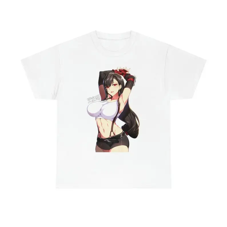 Игровая футболка FFVII Tifa рубашка из материала аниме Waifu