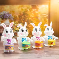funny wind up toys clockwork cartoon rabbit drumming kids toys learning educational toys for children birthday surprises gifts
