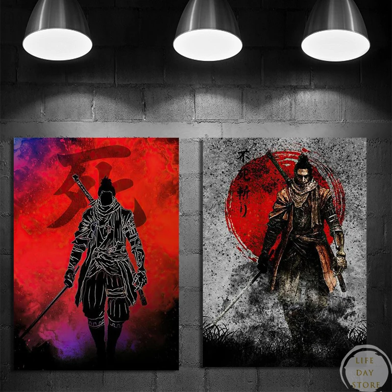Японский самурайский современный популярный игровой Sekiro художественный постер