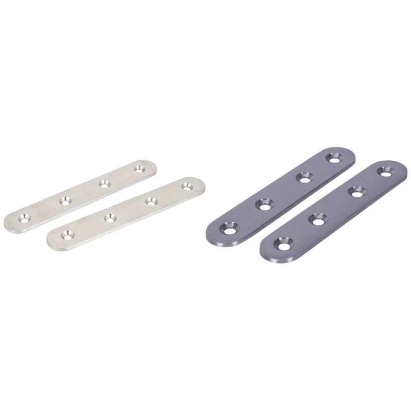 

4 Pcs Stainless Steel Repair Mending Fixing Plate Brackets Support 89 X 19Mm & 125Mmx20mm