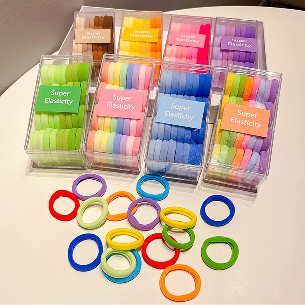 

Women Girls Colorful Nylon Elastic Hair Bands Ponytail Holder Rubber Bands Scrunchie Headwear Hair Accessories