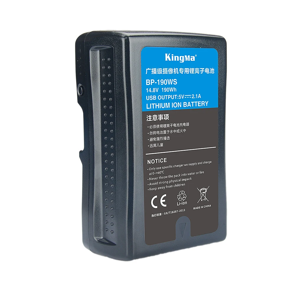 

Kingma professional high capacity 13200mAh 190Wh BP-190W V mount V Lock battery for Sony Camcorder Video Camera