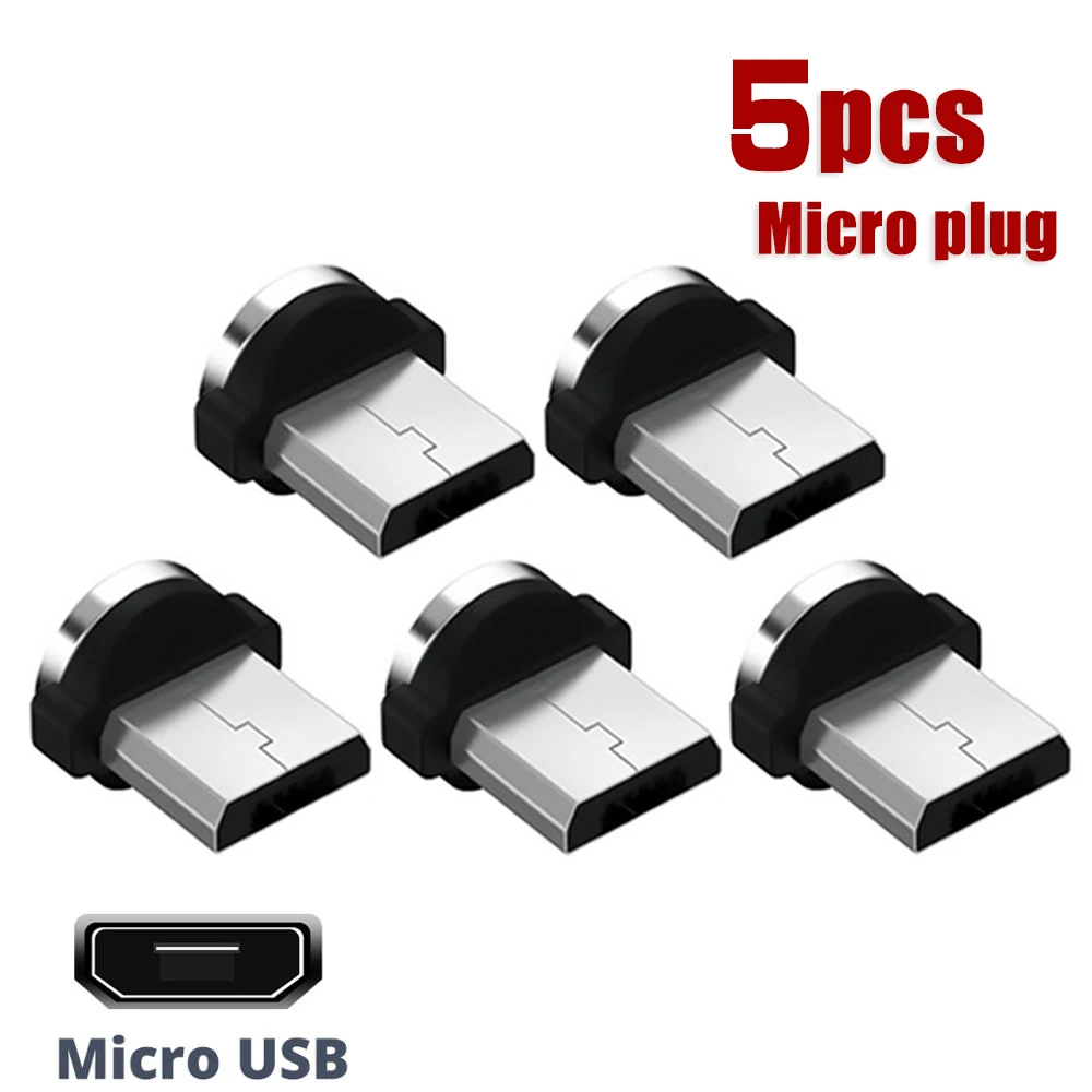 uslion 5 pcs 360 rotation magnetic tips for mobile phone replacement parts easy operate durable converter charging cable adapter free global shipping