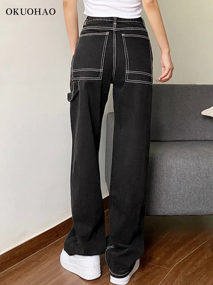 Женские модные джинсы брюки-карго мешковатые для мам джинсовые комбинезоны