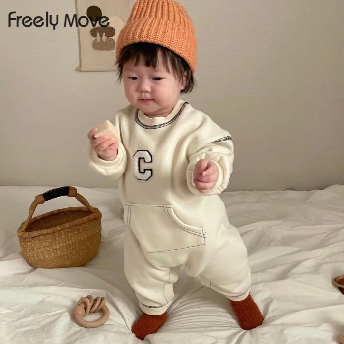

Freely Move Newborn Baby winter clothes baby boys girls rompers long Sleeve clothing roupas infantis menino Overalls Costumes