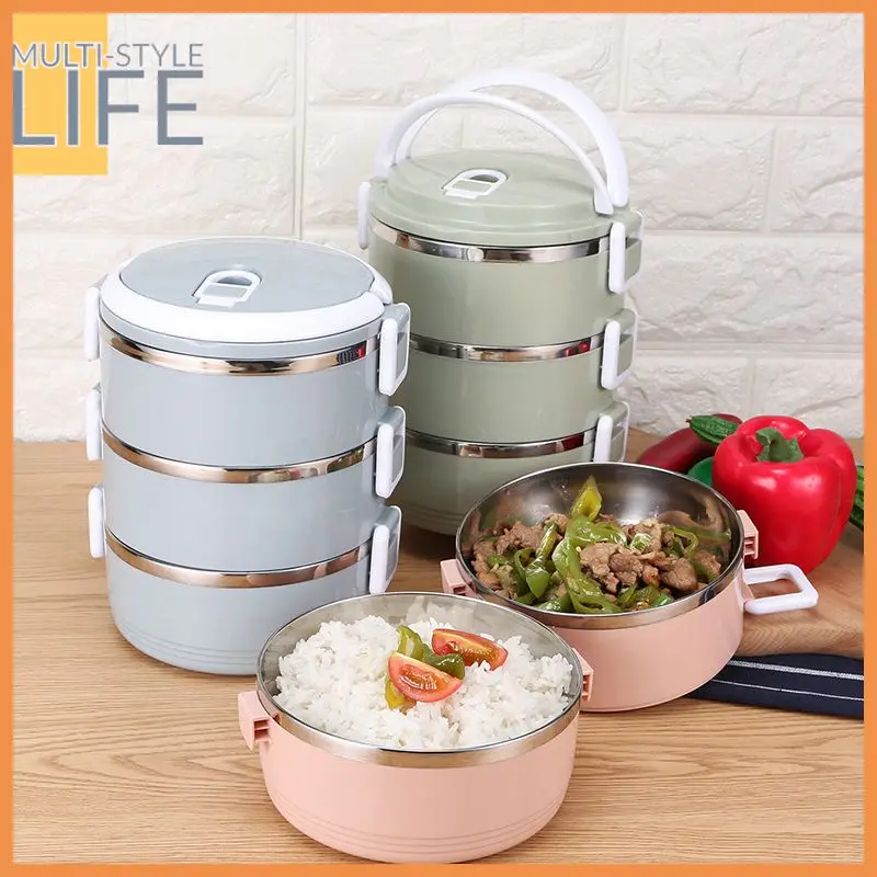 

Portable Stainless Steel Lunch Box Multi-Layer Sealed Insulated Bento Box Large Capacit Microwave Oven Students Adult Lunchbox