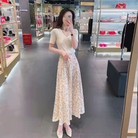 vintage maxi floral women bohemian high waist long skirt 2022 autumn casual flower printed party beach buttoms oversized clothes