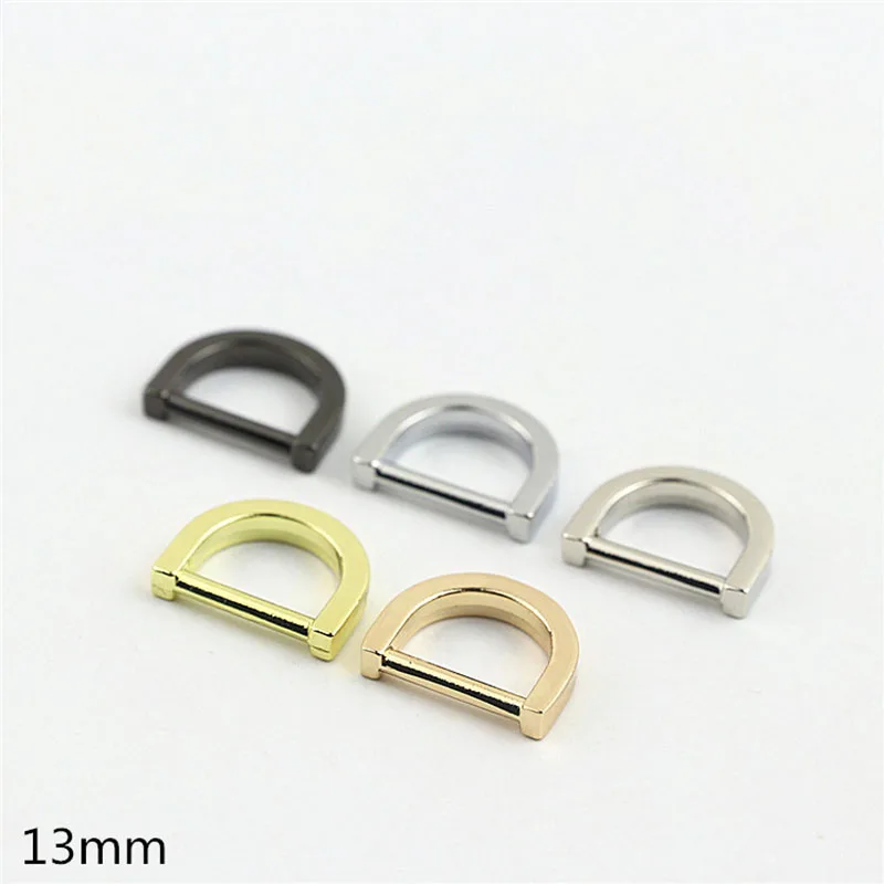 100pcs 13/15/20/25mm Metal D Ring Buckle Bags Strap D-shaped Hook DIY Belt Dog Collar Chain Clasp Webbing Connecting Buckles