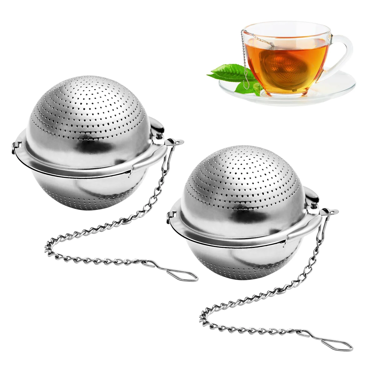 

Loose Leaf Tea Infuser Grade Mesh Tea Filter Tea Steeper Chain Filter Tea Strainers for Loose Tea Fine Mesh
