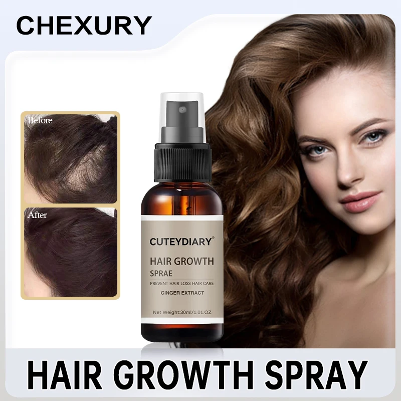 

Ginger Hair Growth Spray For Men Women Fast Growing Hair Essential Oil Hair Care Repair Prevent Hair Loss Oil Scalp Treatment