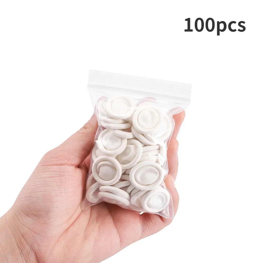 

Защитные перчатки из натурального каучука на кончиках пальцев, одноразовые латексные напальчники для безопасности на рабочем месте, макияж ногтей, наращивание бровей