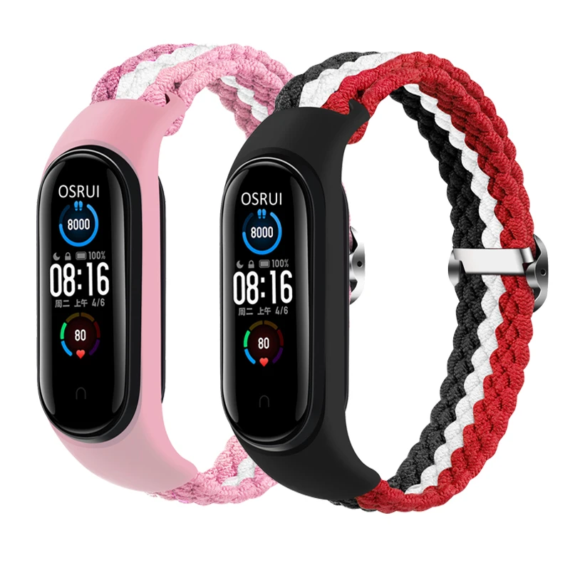 

Нейлоновый Ремешок Для XiaoMi MiBand 6 5 регулируемый плетеный ремешок для Mi Band 5 4 3 Correa браслет для Miband 6 5 4 3 браслет
