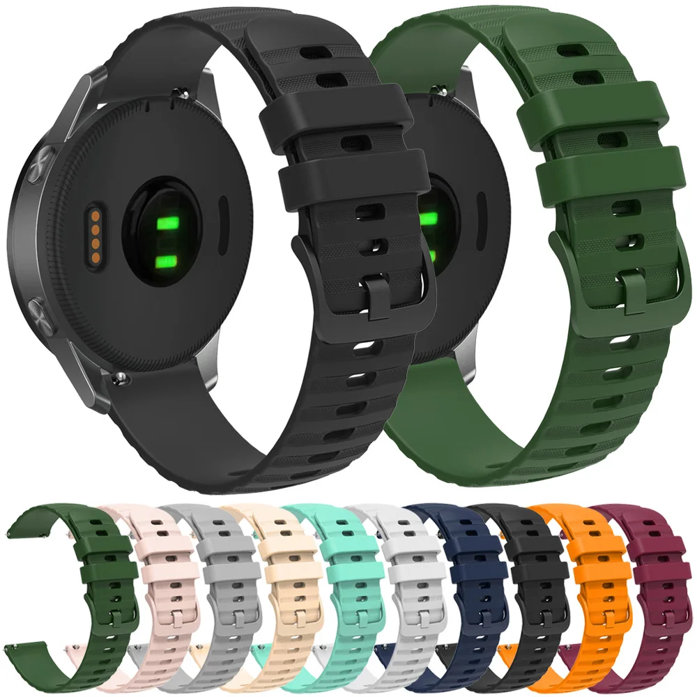 

Ремешок силиконовый для HUAWEI GT/Galaxy Watch/Amazfit GTR GTS Bip/Garmin, спортивный браслет для Mi Watch S1 Pro, 20 мм/22 мм
