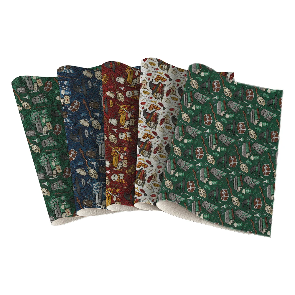 

Good Versus Evil Magical Theme Movie Character Pattern Lychee Grain Faux Leather for DIY Accessories 30X136CM