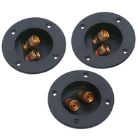 3 pcs diy home car stereo 2 way speaker box terminal binding post round spring cup connectors subwoofer plugs black