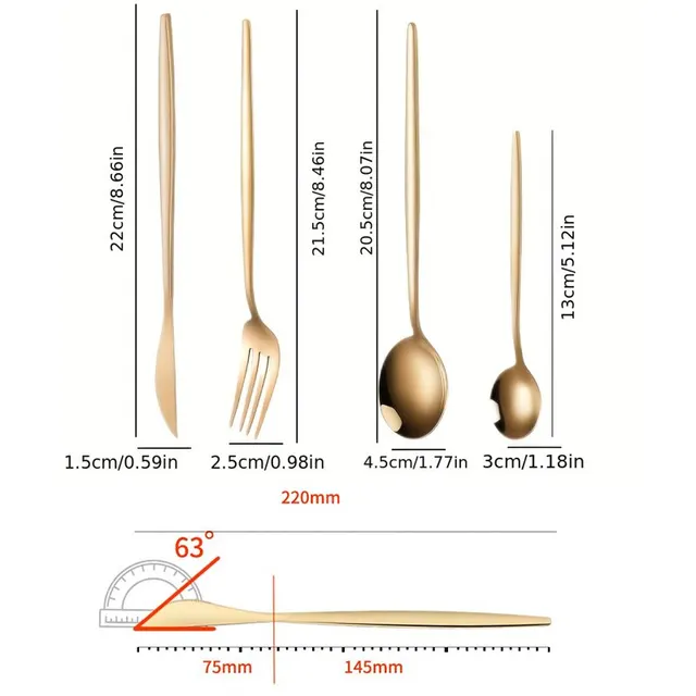 4Pcs Golden Cutlery Set Stainless Steel Knife Fork Spoon Tableware Flatware Set Festival Kitchen Dinnerware Gift 6