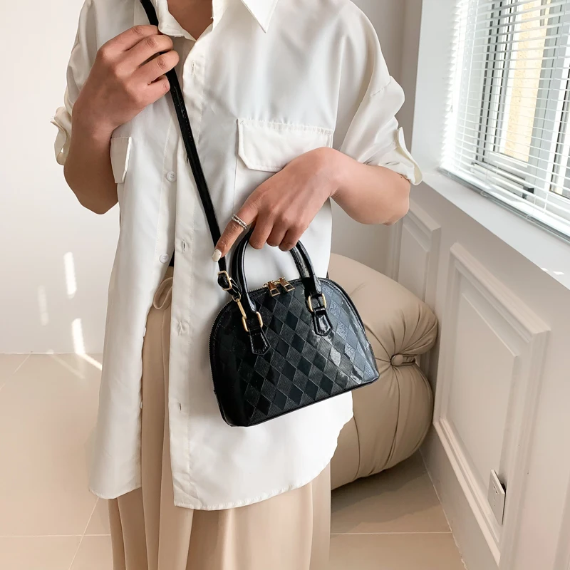 

Fashion Stone Grain Top-Handle Bags Retro Versatile Shell Bag High Quality Luxury Single Shoulder Crossbody Bag Women Handbags