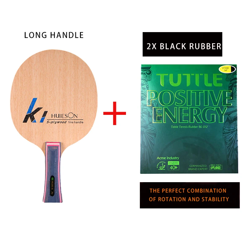 

1Set Table Tennis Racket 5Ply FL CS Short Long Handle Pimples In ITFF Energy Sticky Rubber 1xBlade 2xRubbers Ping Pong Acc