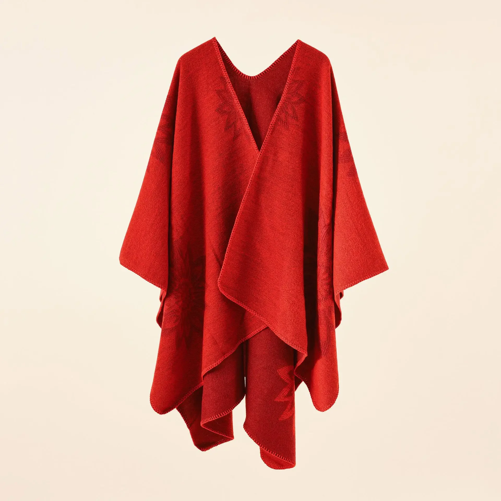 2024 Autumn Winter New printing Cardigan Imitation Cashmere Warm Casual Women Shawl Poncho Capes Lady Coat Navy