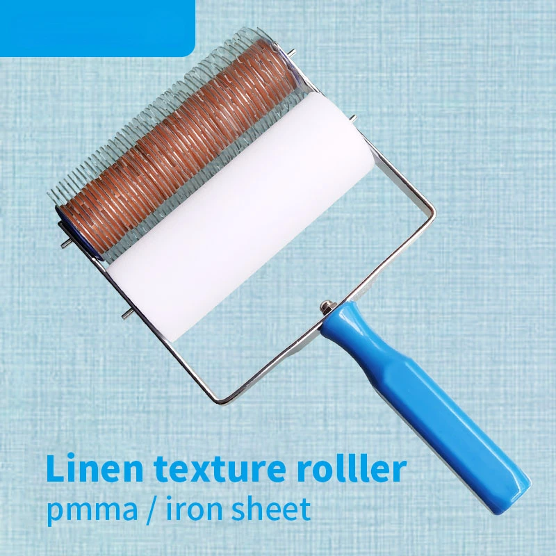 6inch Linen Textured Roller Brush 15cm Pmma Acrylic Patternd Rollers for Wall Decoration Art Painting Tools Paint application