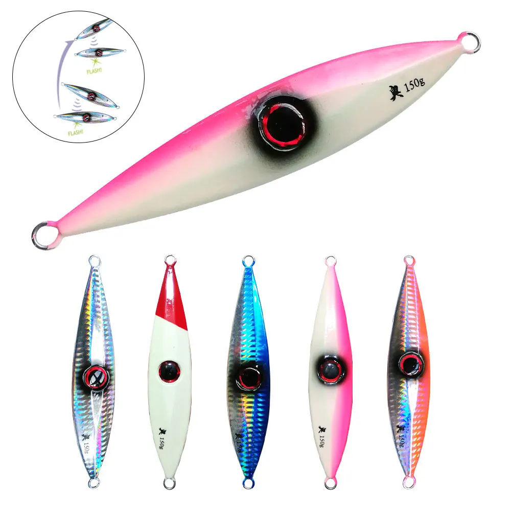 AS Pesca Slow Falling Pitch JIg 100g150g200g250g Lure Fishing Glow Angler Metal Hard Bait Sinking Jigging Pesca Leurre Bait