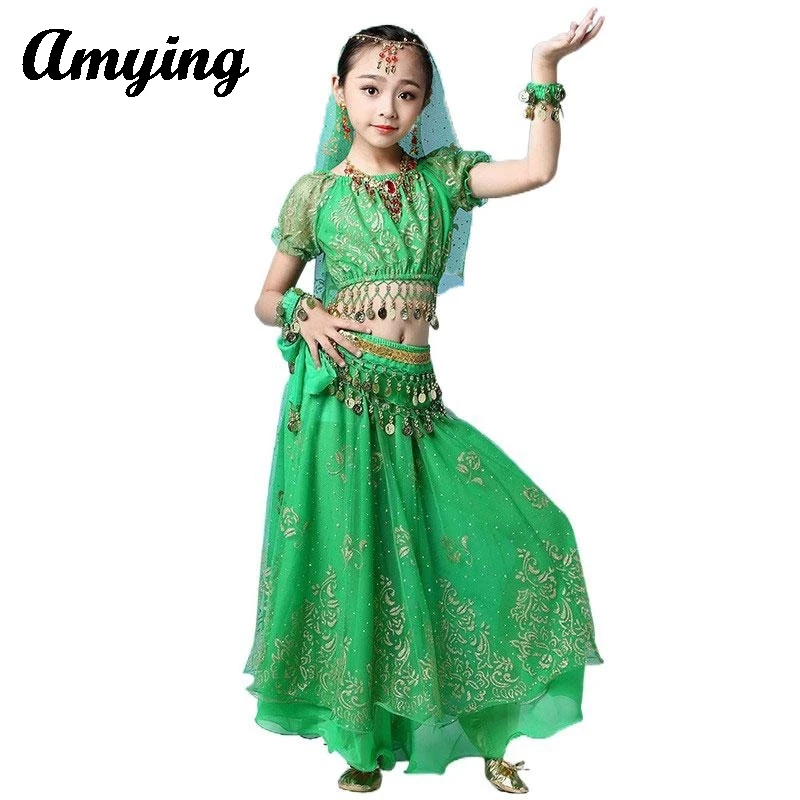 Детский костюм для танца живота тренировочная одежда танцев индийский