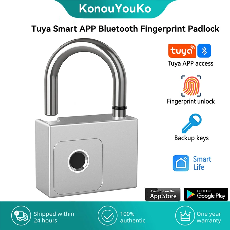 

2023 New Door Lock Tuya 180mah Smart Padlock Remote Operate Waterproof Smart Home Fingerprint Lock Usb Rechargeable Bluetooth