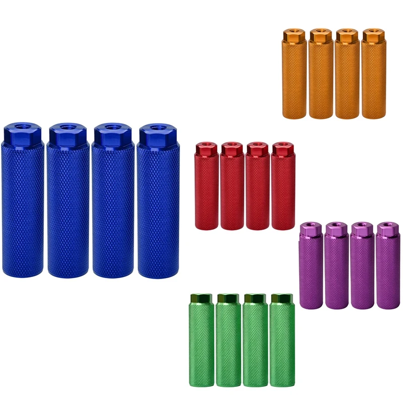 

4 Pcs Bike Pegs,Aluminum Alloy Anti-Skid Lead Foot Bicycle Pedals BMX Pegs For 3/8 Inch Axles Bicycle Accessories