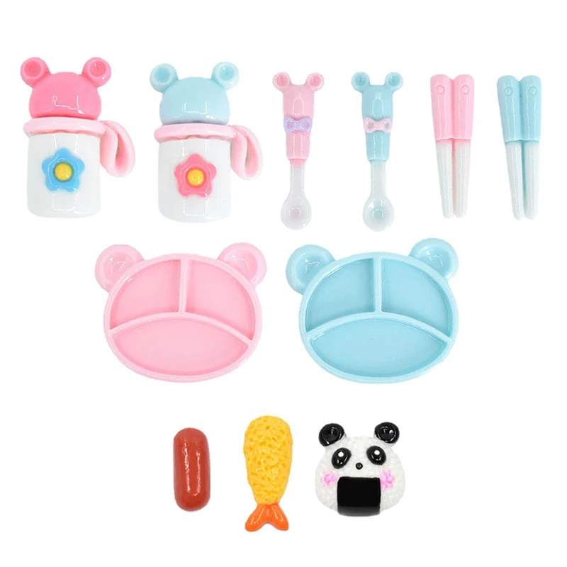 

Миниатюрные аксессуары «сделай сам» для кукольного домика, 10 шт., симпатичная обеденная тарелка, модель, украшение для кукольного домика