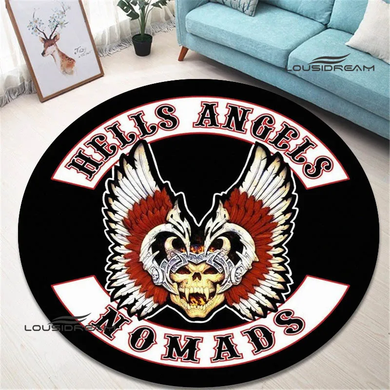 

hells angels logo printed Round Carpet Living Room bedroom carpet Non -slip door pad yoga mat floor mats birthday gift