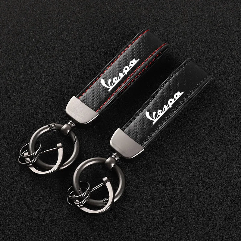 

High-Grade Carbon Fiber Motorcycle Keychain Holder Keyring for Piaggio Vespa GTS 250 300 accessories