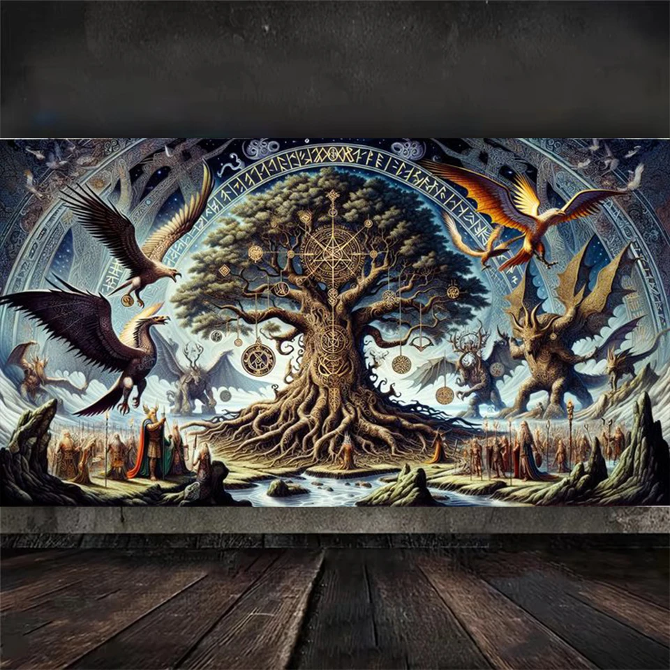 Древо жизни и летающий дракон сделай сам 5D алмазная живопись большой размер