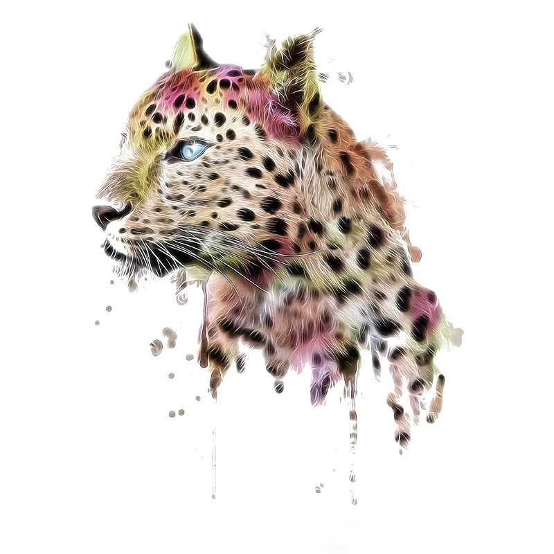 

Feather Leopard Animal Iron-on Transfers PVC Patch Heat Transfer Clothes Stickers Patches For Clothing Ironing Thermal Sticker